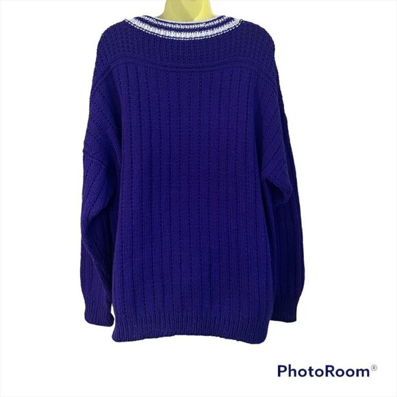 VINTAGE Ribbed Knit Chunky Icelandic Fisherman Sweater - XL - Picture 2 of 5